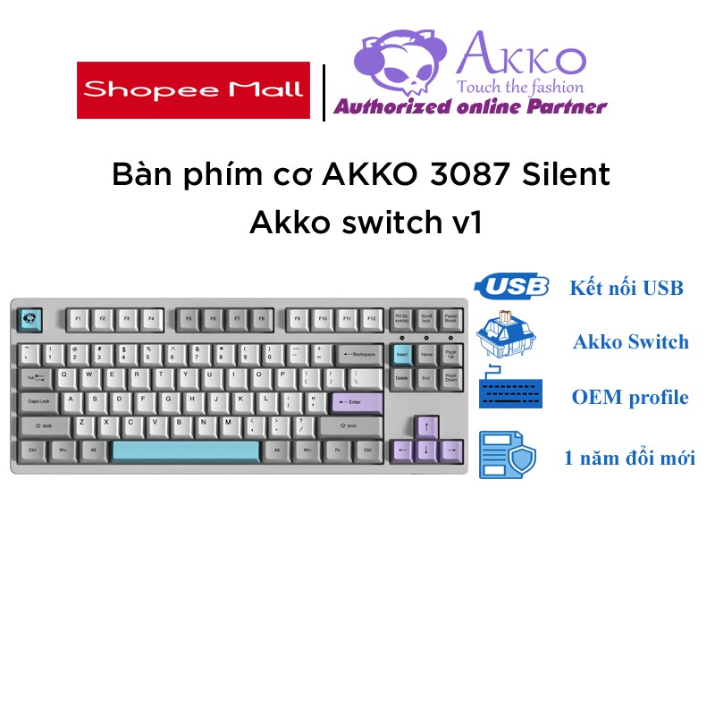 Bàn phím cơ AKKO 3087 Silent (Akko switch v1) - Cổng USB