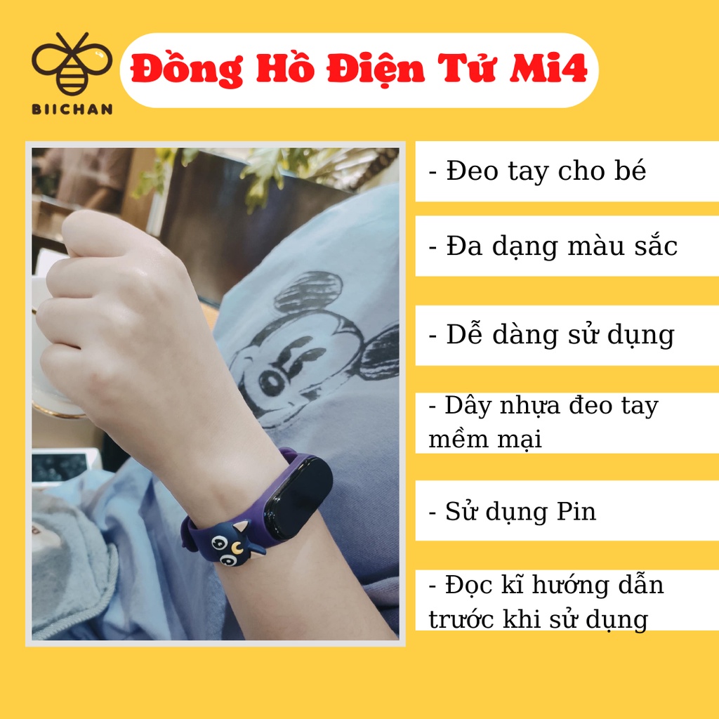 Đồng Hồ Điện Tử Mi4, Vòng đeo tay Hình Thú Cute Siêu Cấp Cho Bé cùng BiiChan Shop