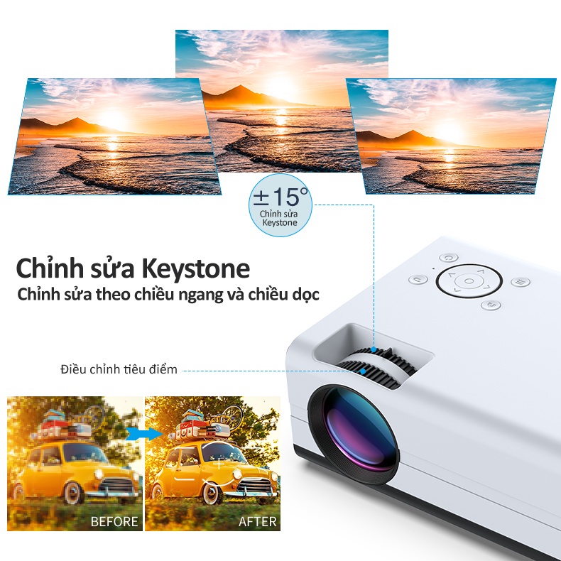 Máy chiếu mini máy chiếu full hd dành cho điện thoại hệ điều hành android 9.0 bảo hành 12 tháng T01A máy chiếu