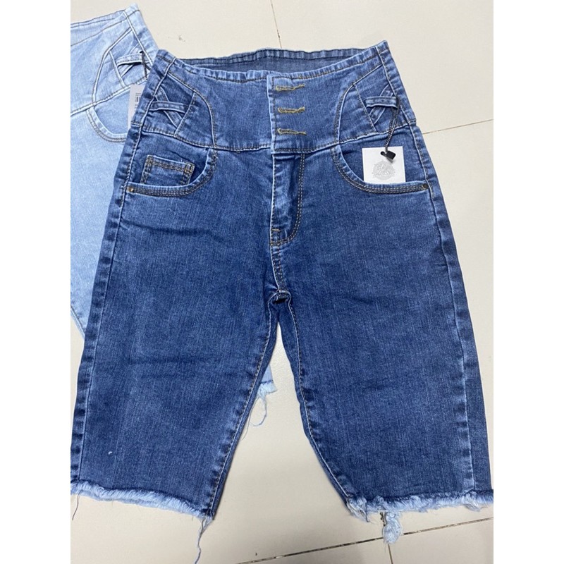 [Mã 151FASHIONSALE1 giảm 10K đơn 50K] Quần jeans ngố lưng siêu cao 3 cúc