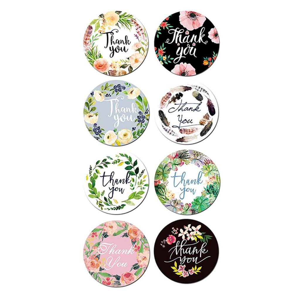 CHOOKEY Set 500 Nhãn Dán Tròn In Chữ Thank You Dùng Để Trang Trí Quà Tặng