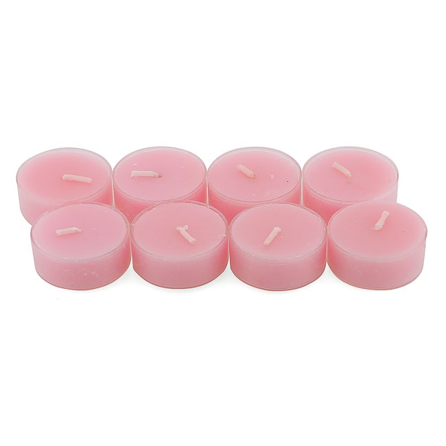 Hộp 8 nến tealight thơm đế nhựa NQM FtraMart (Hồng)