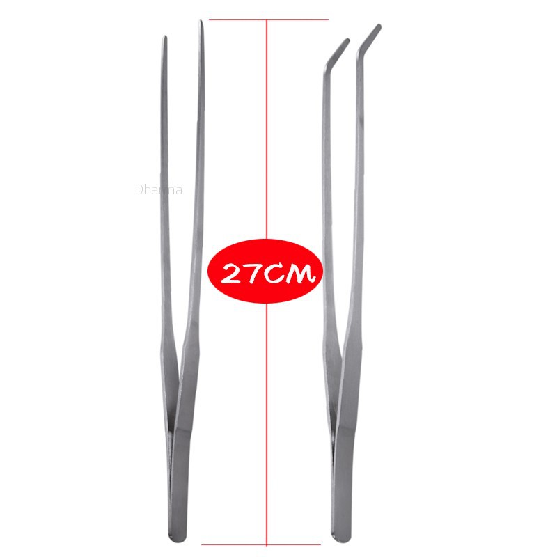 1pc Fish Tank Long Tongs Stainless Steel Live Water Plant Aquarium Tweezers 27cm