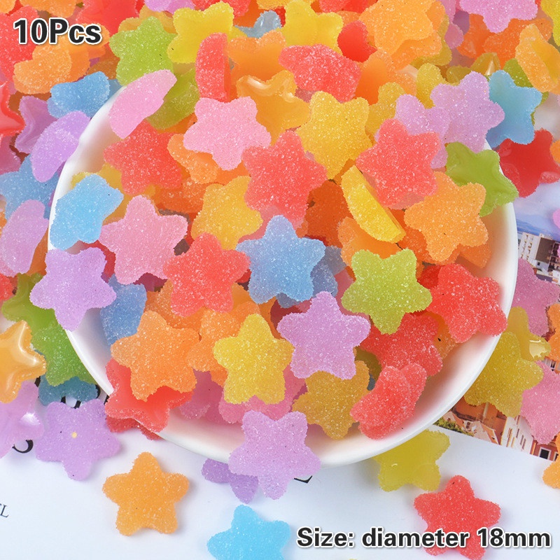 Phụ Kiện Trang Trí Ốp Điện Thoại Hình Ngôi Sao Năm Cánh Màu Kẹo Diy