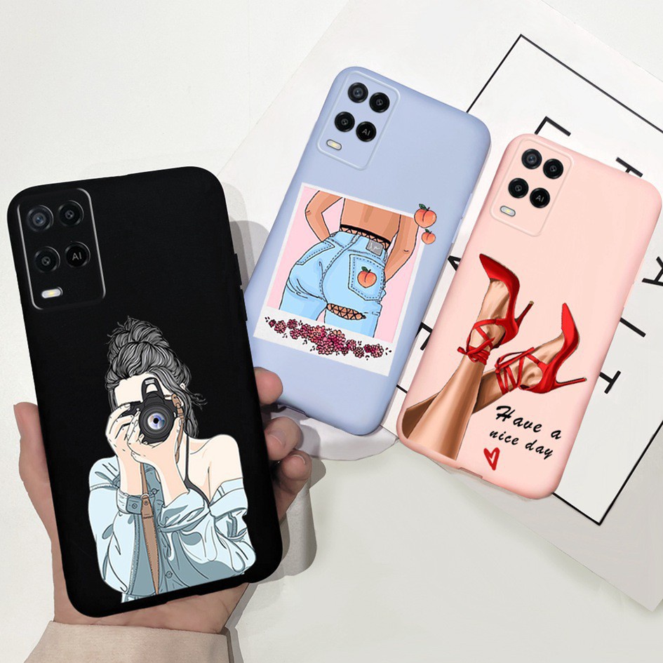 Ốp điện thoại silicon họa tiết hoạt hình dễ thương cho Oppo A54 4g 2021 Oppoa54 Cph2239 A 54 6.54 Inch