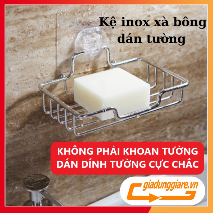 GIÁ INOX ĐỰNG XÀ BÔNG dán tường khay đựng đồ nhà tắm tiện lợi kệ đựng xà phòng siêu dính thép không gỉ - giadunggiare.vn