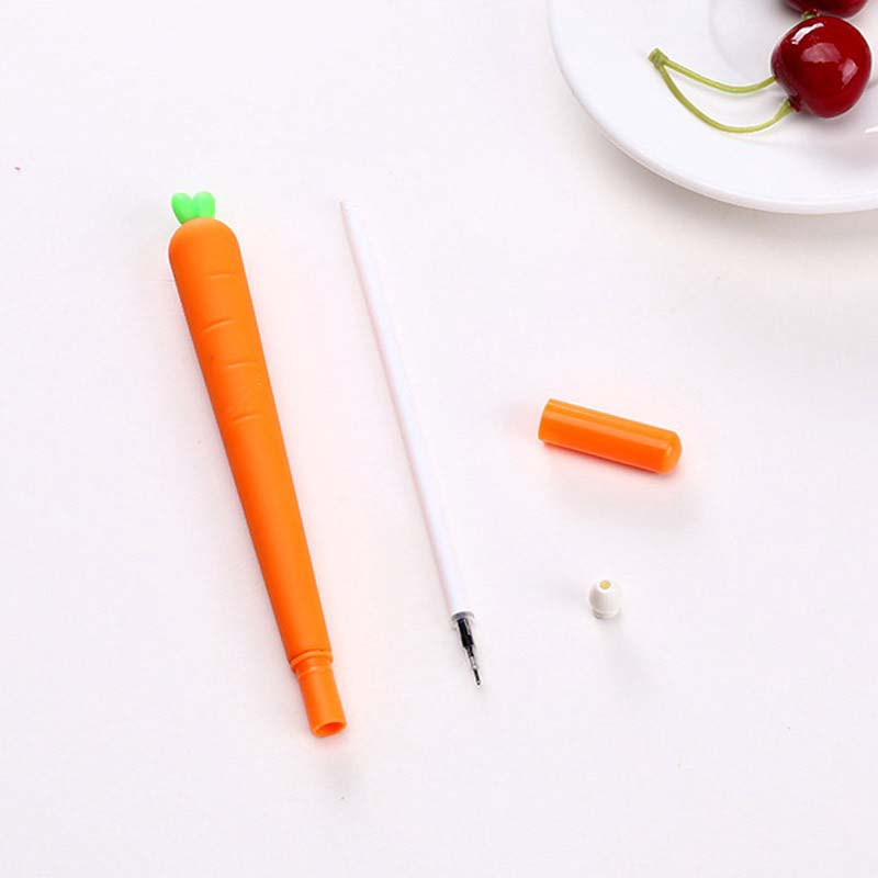 Bút Mực Gel Silicon Hình Củ Cà Rốt Cỡ Lớn Ngòi 0.5mm Mượt Mà