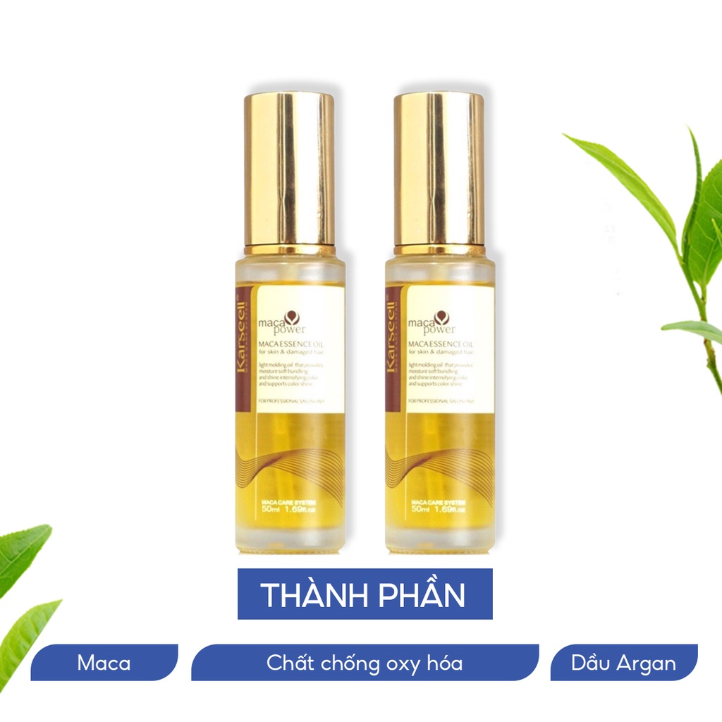 Tinh dầu dưỡng tóc KARSEELL Maca 50ml dưỡng tóc khô sơ, tóc nhuộm giúp tóc phục hồi mềm mượt chuẩn salon tại nhà