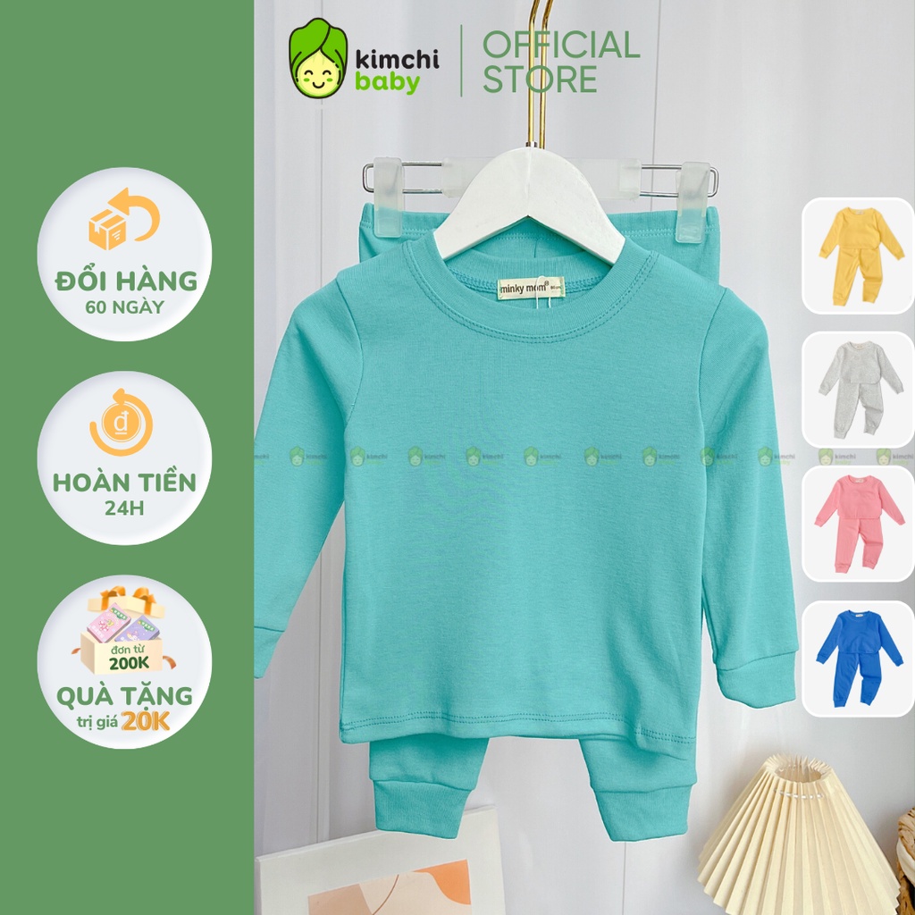 Bộ Dài Tay Cho Bé Trai, Bé Gái Minky Mom Vải Cotton Borip Bo Gấu