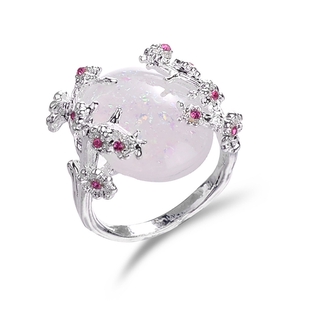popular diamond flower ring diamond Opal branches