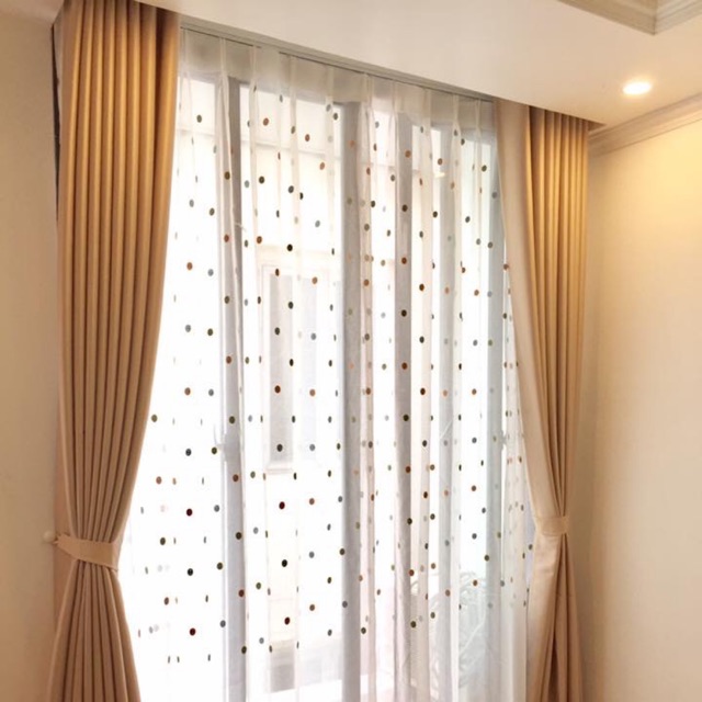Rèm vải gấm dệt 3 lớp cản nắng