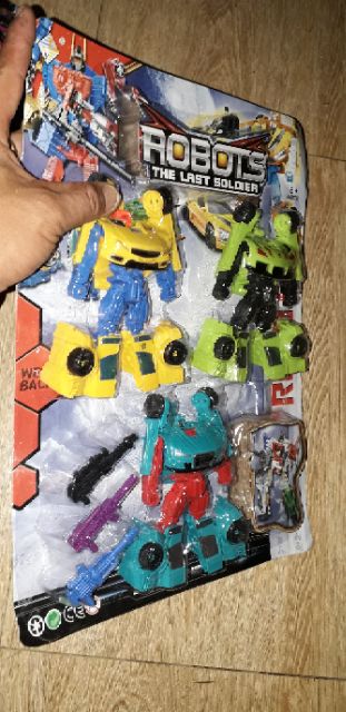 Sét 3 mô hình Robots lắp ráp biến thành xe bằng nhựa rất đẹp