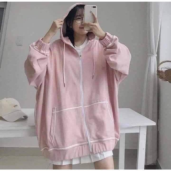 Áo khoác nỉ hoodie nữ form rộng có dây kéo cute hàn quốc unisex dài tay CaMa Store AN28 | BigBuy360 - bigbuy360.vn