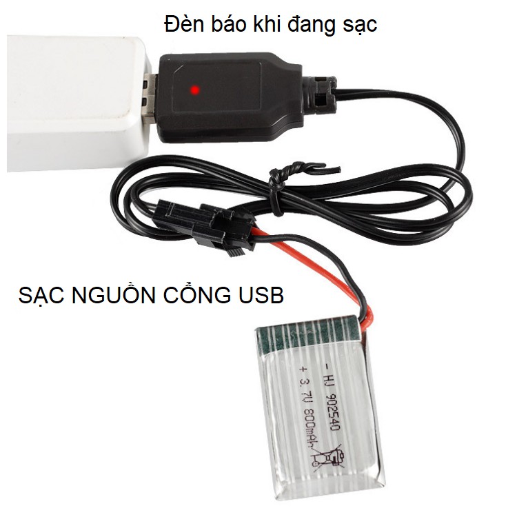 Cáp sạc 3.7v jack nối SM dùng sạc pin xe mô hình điều khiển