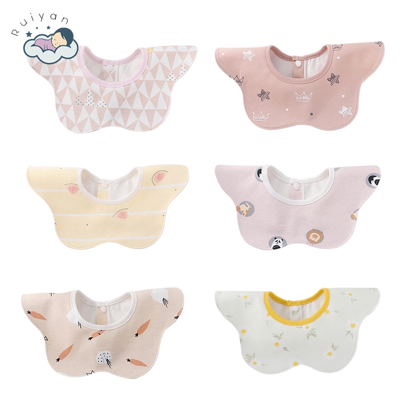 Khăn yếm ăn bằng cotton xoay được 360 độ chống nước cho em bé