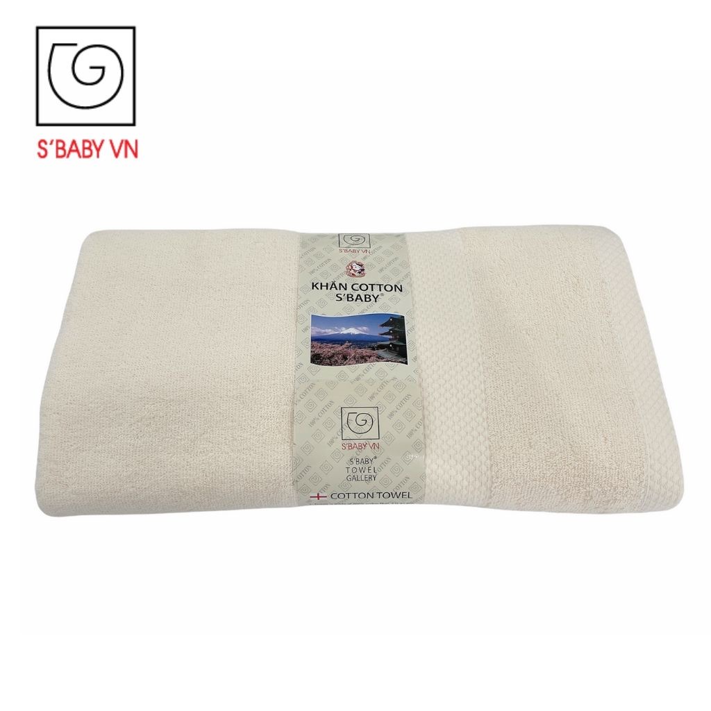 Khăn Tắm Cotton S'BABY 70x140cm Nguyên Liệu Tự Nhiên Mềm Mại, An Toàn Cho Da - 8936137961728