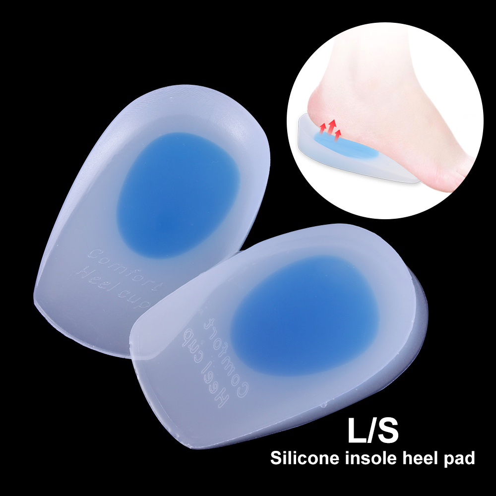 PATH Men Heel Cushion Silicone Gel Shoe Pad Sport  Insoles Support Feet Care Woman Relieve Foot Pain Protectors/Multicolor