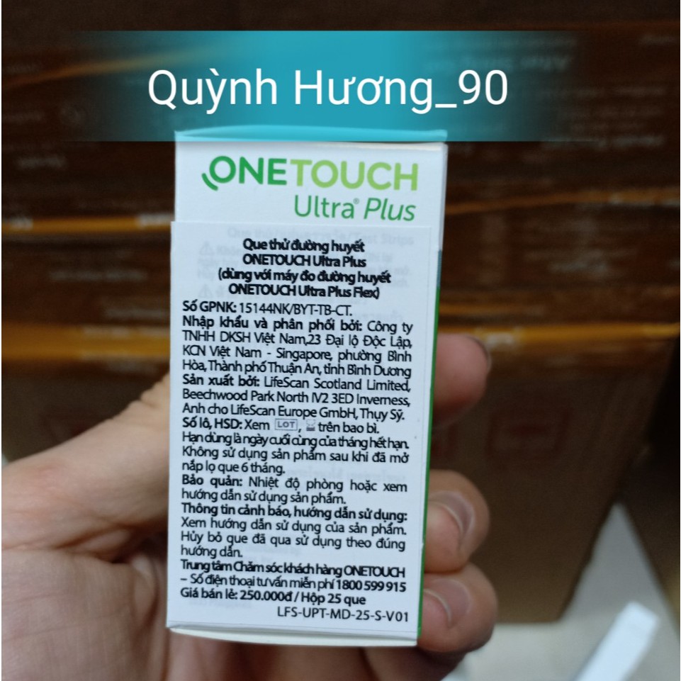 Que thử tiểu đường ONETOUCH ULTRA PLUS hộp 25que