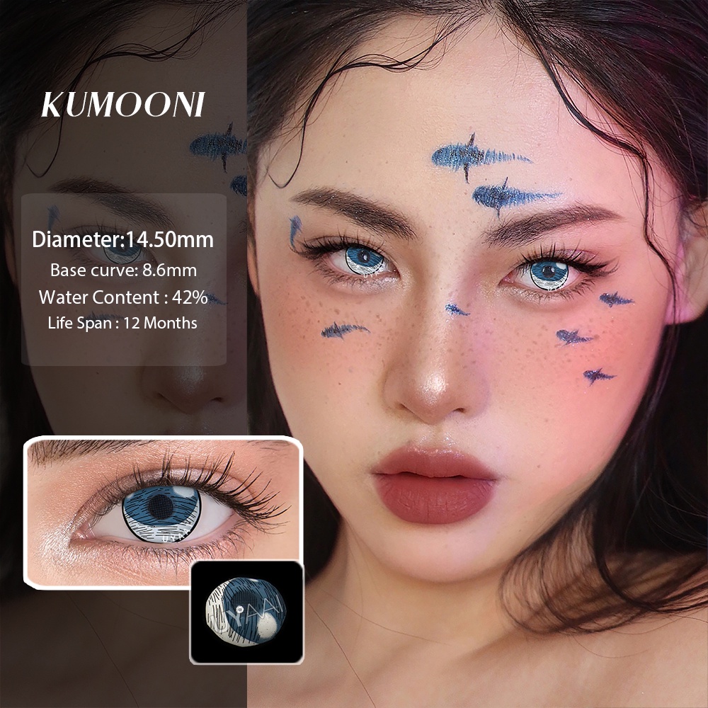 1 Cặp Kính Áp Tròng Màu Sắc Dùng Hóa Trang Kumooni