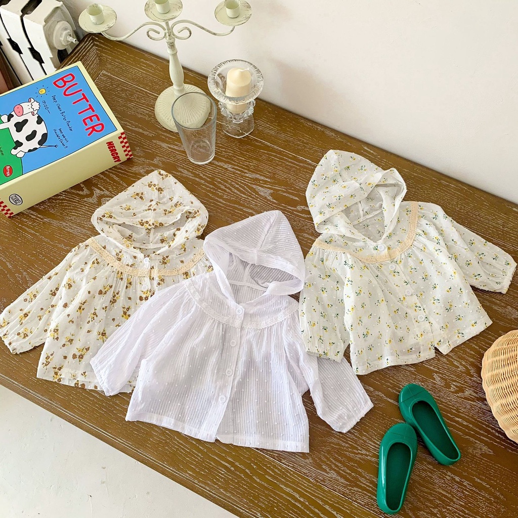 Áo choàng nhẹ bé gái chống nắng chống gió họa tiết phong cách Hàn quốc