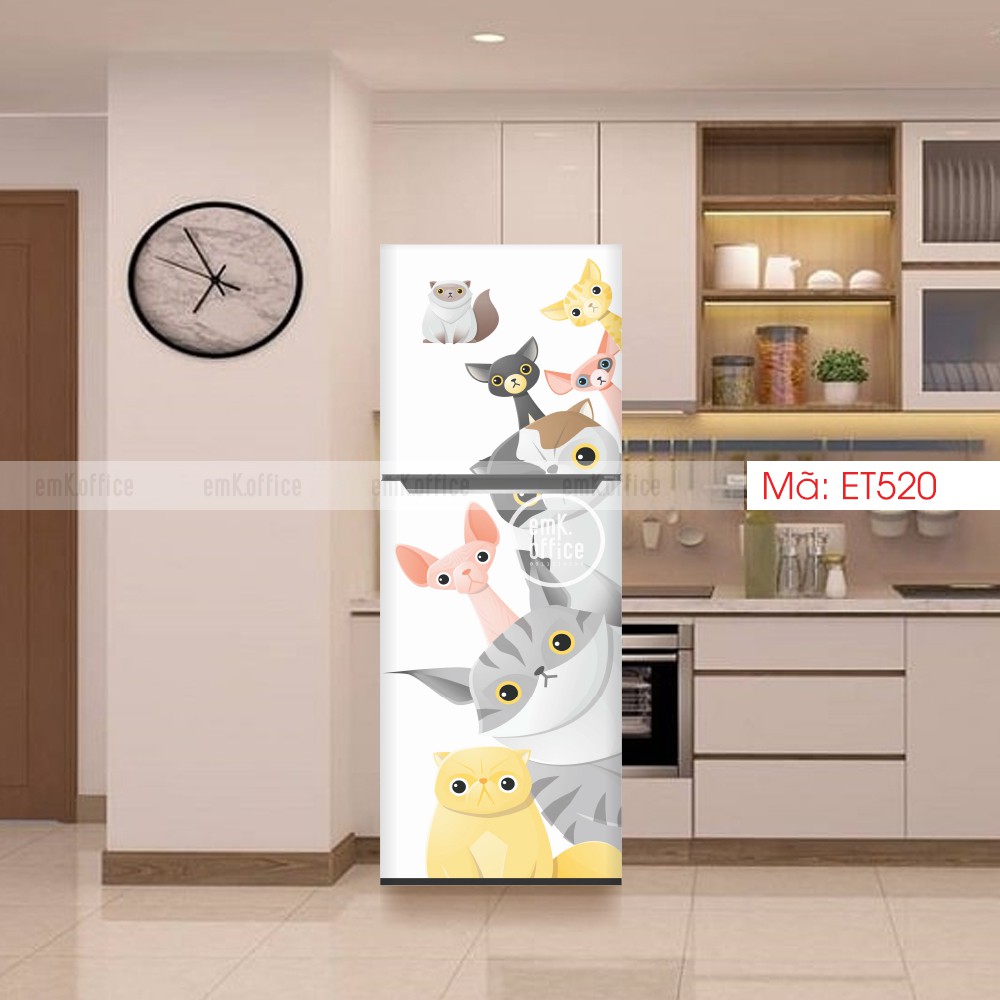 Decal dán tủ lạnh, miếng dán tủ lạnh mẫu cute - CB1