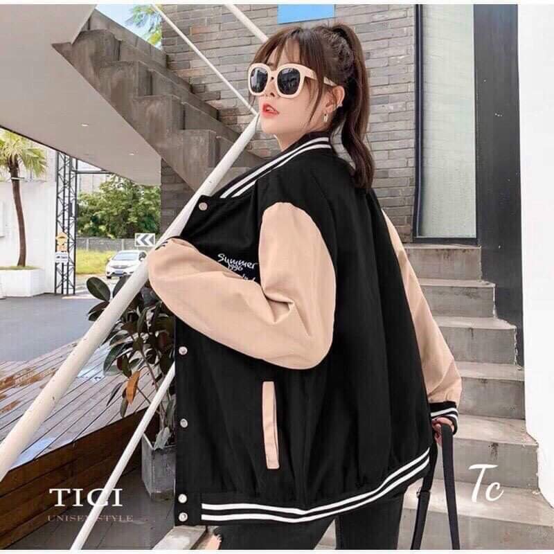 Áo Bomber Nữ 199x - Áo khoác nỉ oversize tay bồng họa tiết nổi bật, cá tính, thiết kế cá tính | BigBuy360 - bigbuy360.vn