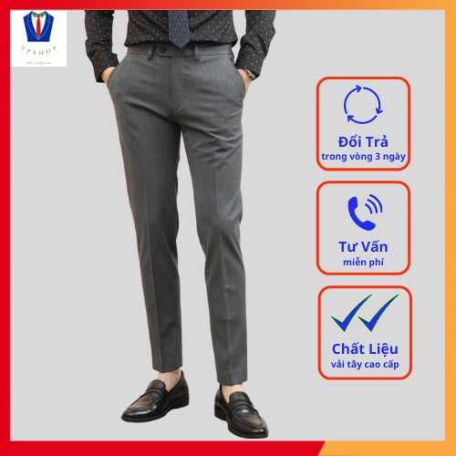 Quần âu xám đậm form ôm full size cực chất