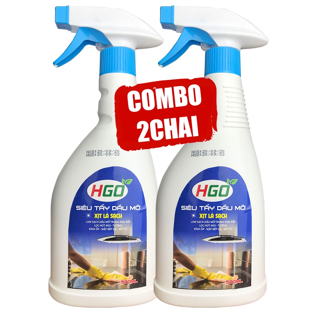 [COMBO 2] Tẩy dầu mỡ nhà bếp HGO an toàn, tiện lợi, hiệu quả 500ml