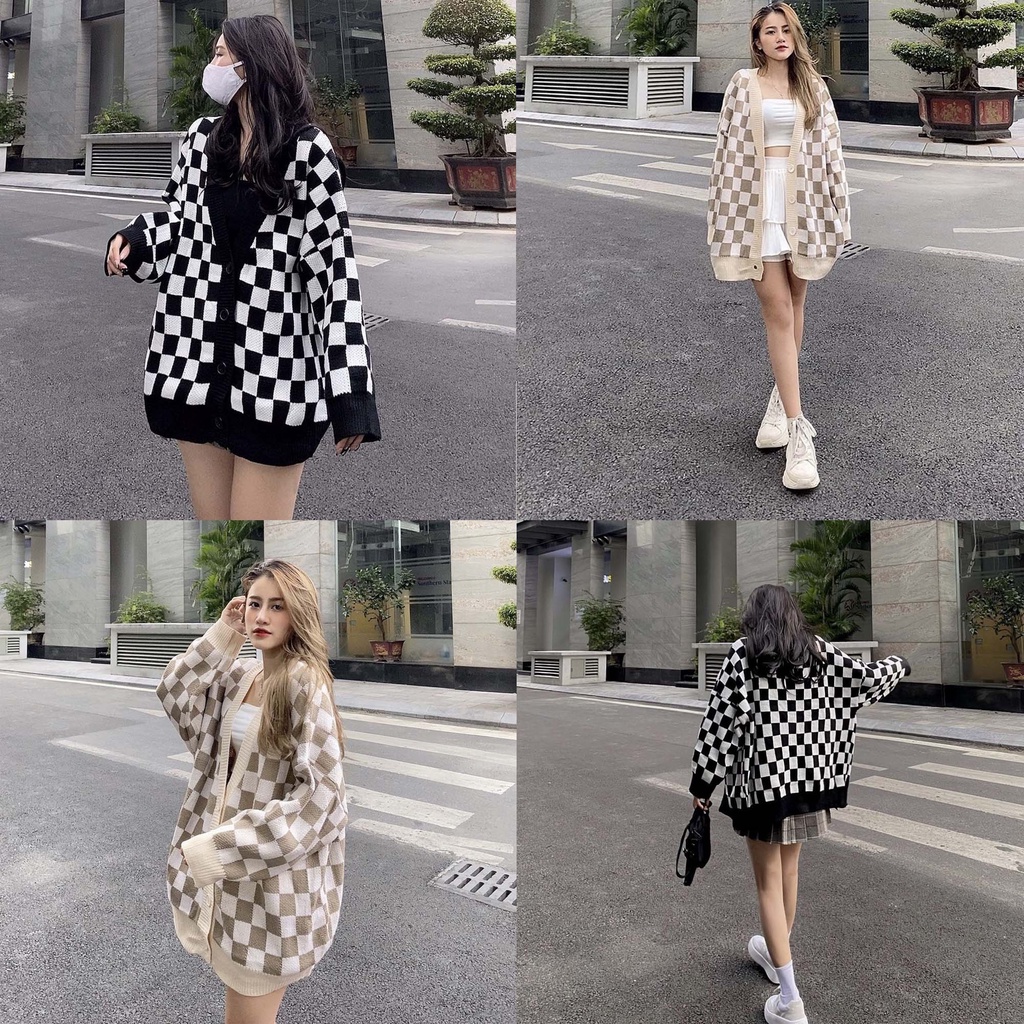 Áo cardigan hàn quốc B1 dáng rộng , áo khoác len họa tiết hottrend, phù hợp mùa thu đông.