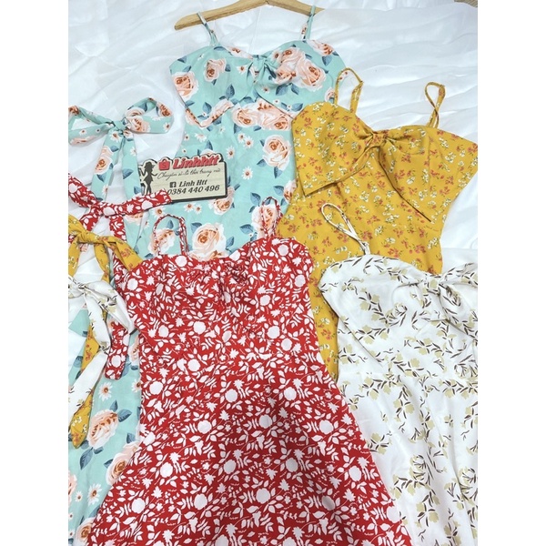 Váy hai dây lụa kèm mút ngực dáng dài maxi freesize ulzzang linh htt