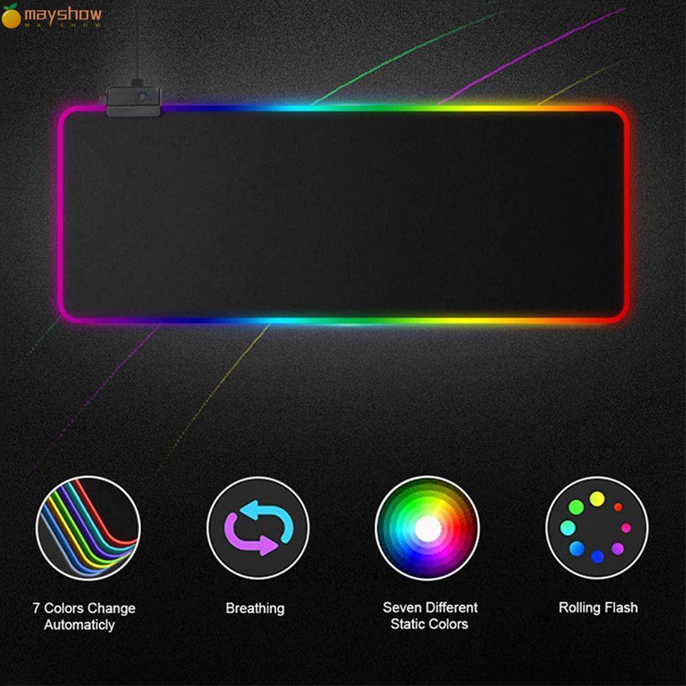 Miếng lót chuột RGB loại dài cổng USB dạ quang LED chống trượt dùng chơi game máy tính laptop