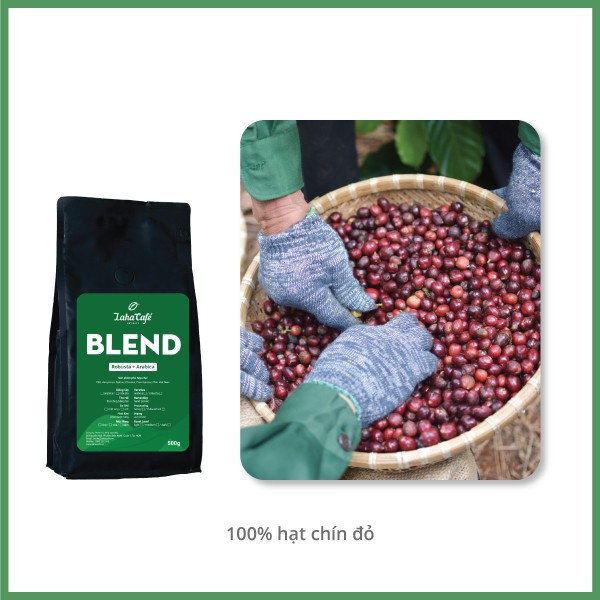 Cà phê Blend Coffee gói 500g, kết hợp Arabica và Robusta nguyên chất, rang mộc, pha phin từ Laha Cafe