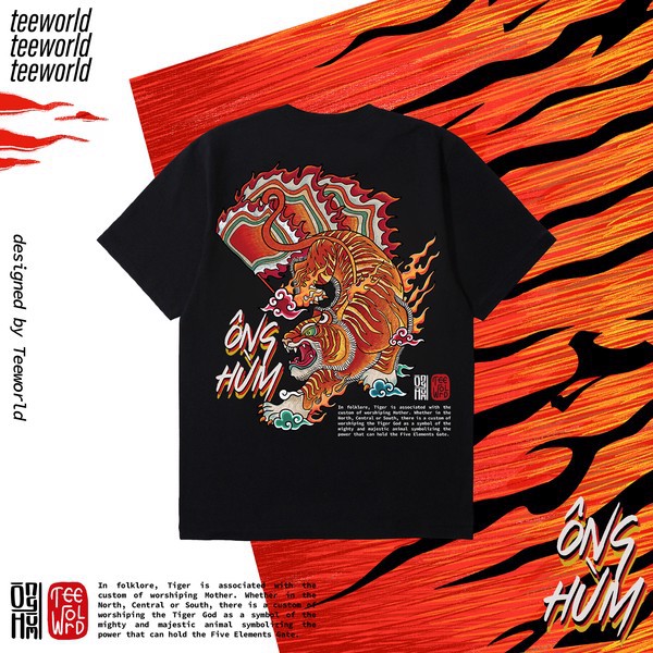 6cUz /Áo thun Teeworld TW x Vietnamese Warrior - Vietnamese Tiger - Ông Hùm Nam Nữ Trắng Đen Form Rộng Unisex！