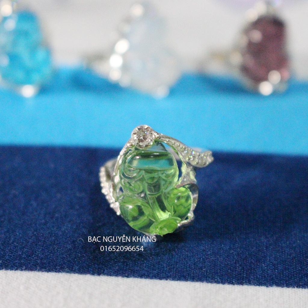 NHẪN TỲ HƯU ĐÁ PHONG THỦY BỌC BẠC TA