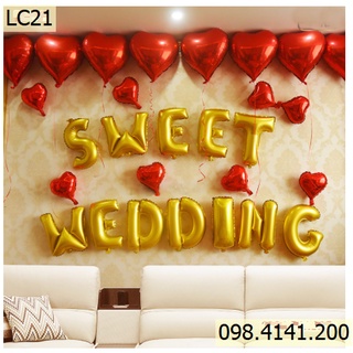 Set Bóng Sweet Wedding Trang Trí Phòng Tân Hôn Nhiều Mẫu
