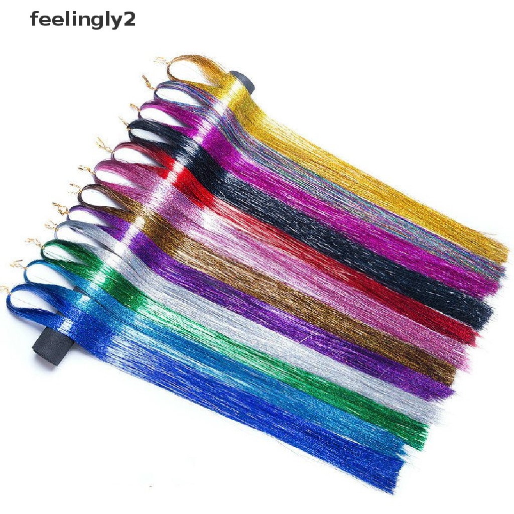 Túi 200 sợi dây kim tuyến long lanh nối dài tóc 90cm kiểu hippie