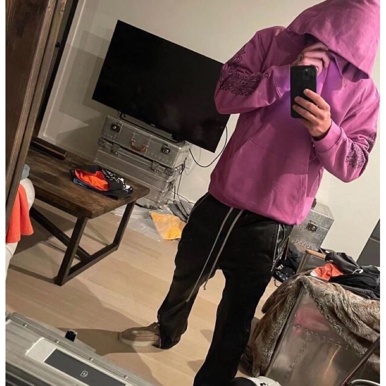 Áo chrome hearts hoodie pink cao cấp