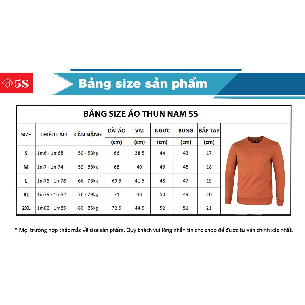 Áo Nỉ Nam 5S (4 màu), Hai Kiểu Thiết Kế, Chất Nỉ Cotton Không Bai Dãn, Không Xù, Giữ Ấm Tốt (ANB20002)