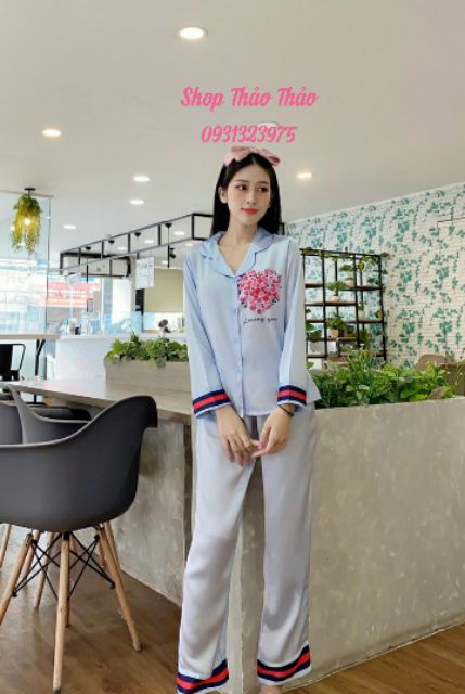 Đồ Bộ Pijama - Bộ Mặc Nhà Lụa Satin Cao Cấp Quần Dài Tay Dài Hàng Có Size🎀Giảm 10K Đơn 200K | BigBuy360 - bigbuy360.vn
