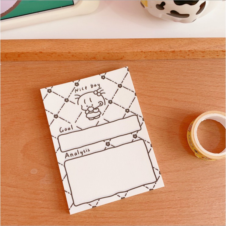 Giấy note - sticky note họa tiết bò sữa xinh xắn ulzzang