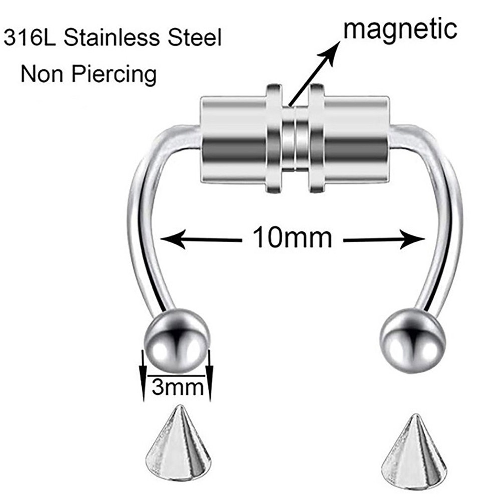 1 Khuyên Mũi Từ Tính Bằng Thép Không Gỉ Có Thể Tái Sử Dụng