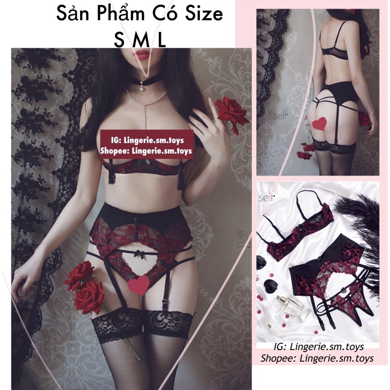 Nội Y Ren Hoa Thêu Nổi Bật Quyến Rũ | FLOWERS OPEN CUP BRA SET | Cosplay Sexy Bigsize | Nội Y Bigsize