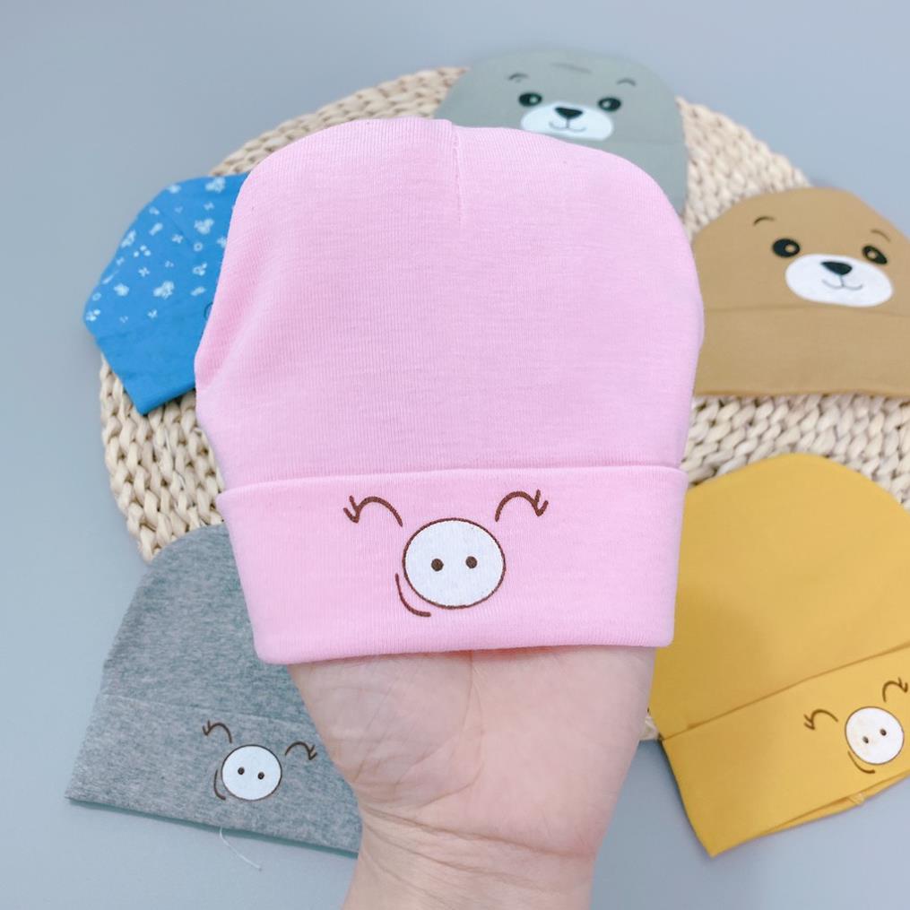 Mũ cho bé sơ sinh, Mũ tròn hình thú COTTON cho bé - MAMI.TITI