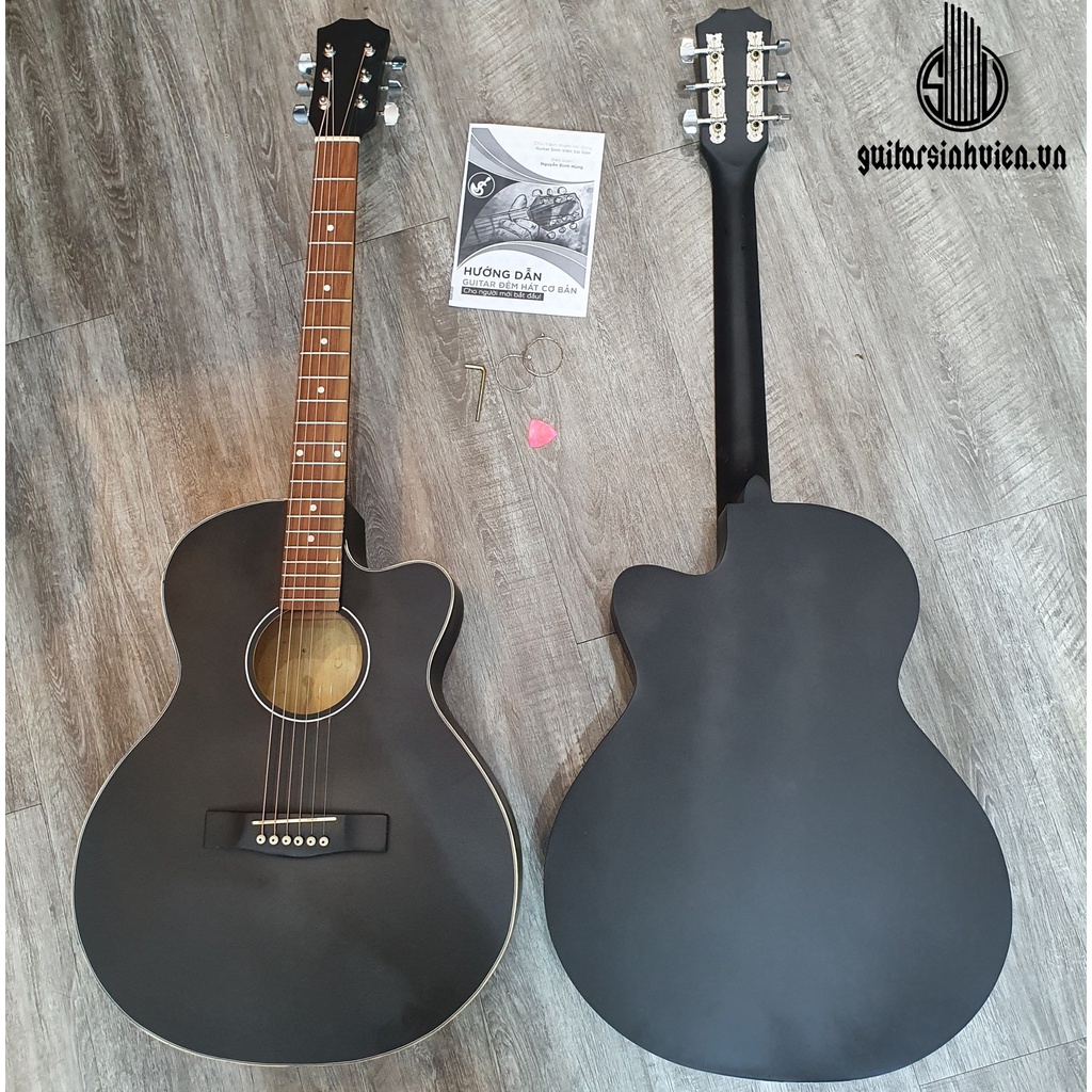 Đàn guitar acoustic SV1 có ty chống cong - Chuyên cho người mới hát nhạc trẻ, đệm, solo - Tặng phụ 6 kiện