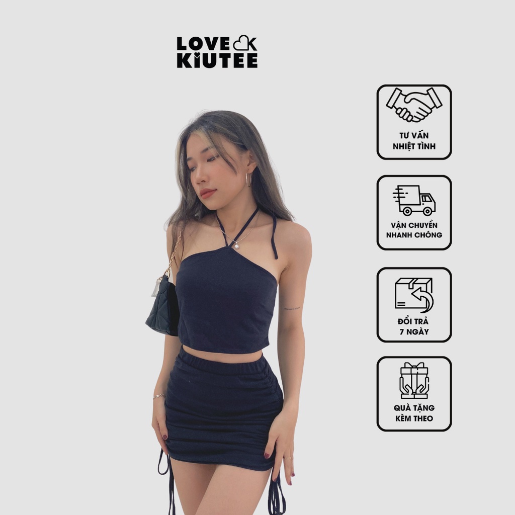 Chân váy ngắn rút dây 2 bên Ruched Mini Skirt nhiều màu LOVEKIUTEE