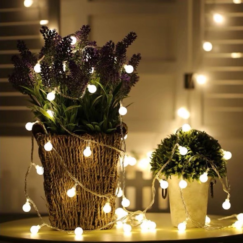 Đèn Led bi trang trí 8m sử dụng trang trí phòng ngủ, trang trí ngày lễ tết