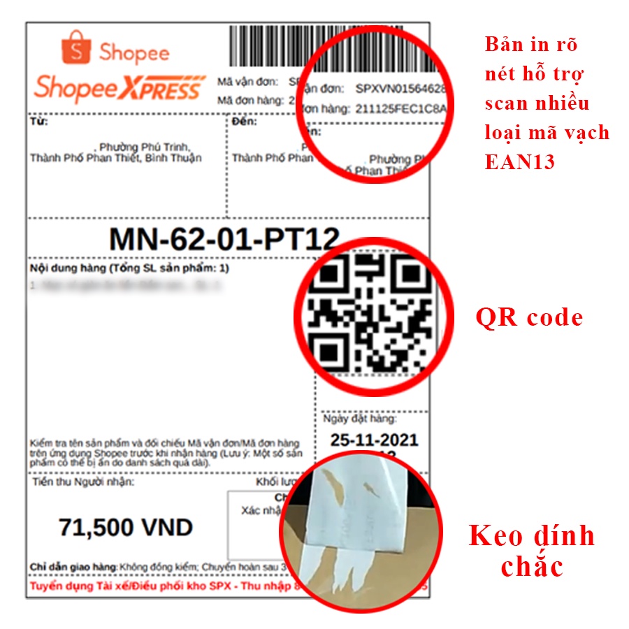 Máy in nhiệt BASACHI cắt giấy tự động A6 A7 đơn hàng hóa đơn giấy in nhiệt bill BH 12 tháng