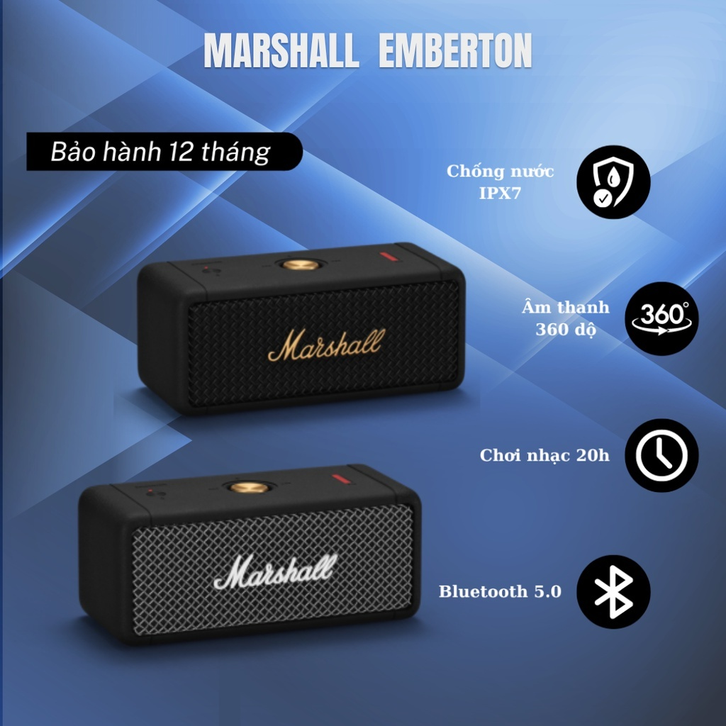 Loa Marshall Emberton - Loa Bluetooth Mini Không Dây Fullbox Bảo Hành 12 tháng