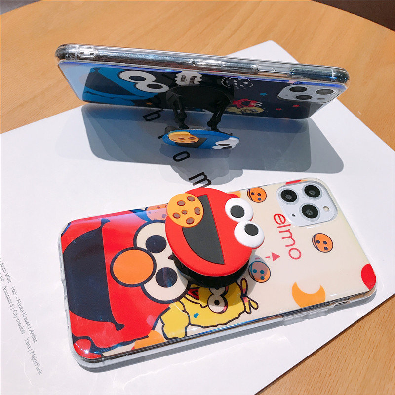 Ốp Lưng Silicone Họa Tiết Sesame Street Với Giá Đỡ Thời Trang Cho Oppo F1S A57 A39 A83 Reno 2 2z 2f 3 Pro Reno Z