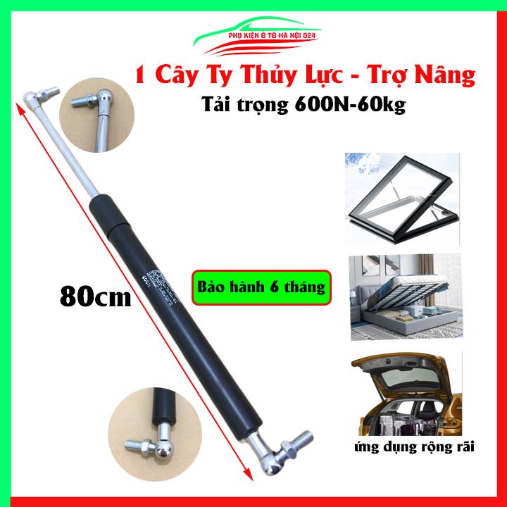 Ty Thủy Lực, Ty Chống Cửa Chế Đồ Dài 80cm Chịu Lực 60Kg 600N
